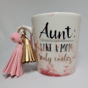 NWT Prima Design Mug with Keychain – Aunt Like A Mom Only Cooler